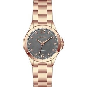 Invicta Women's Rose Gold Watch with Charcoal Dial